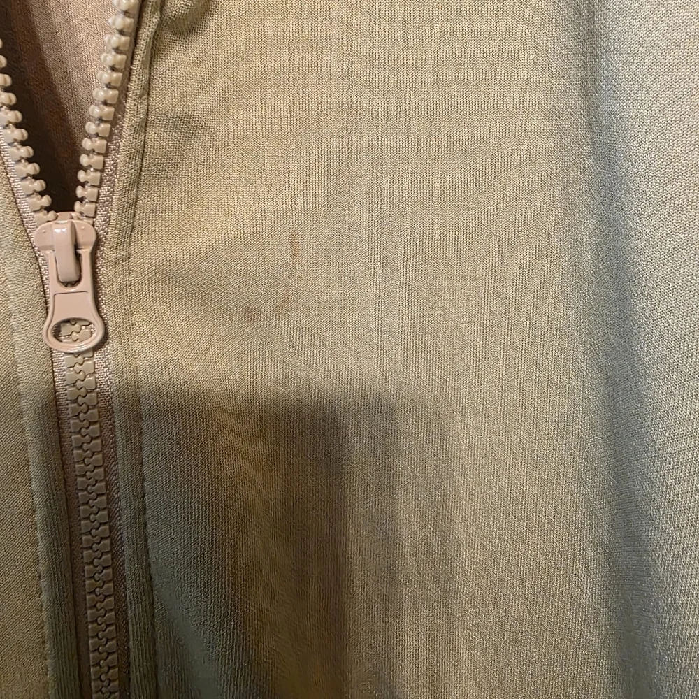 Men's Tan Zip-Up Sweater with Stripes - Picture 4 of 4